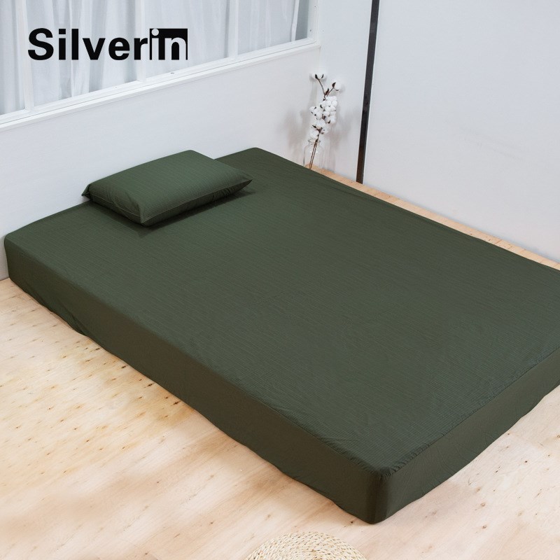 生产镀银纤维导电接地床单面料大格子精梳棉接地气抗菌梭织绿色布