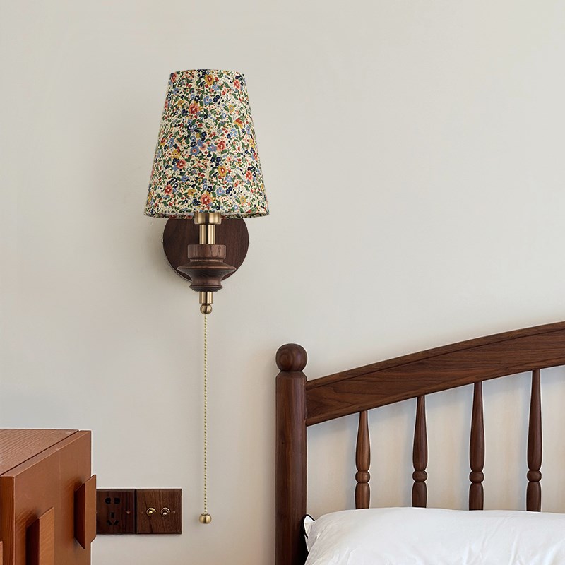 2024新款主卧轻奢高级感床头壁灯法F式中古卧室复古侘寂风客厅墙
