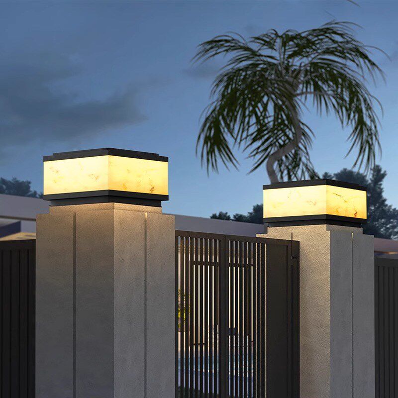太阳能柱头灯户外别墅大门两侧围墙花园柱子O新中式院子院墙门垛