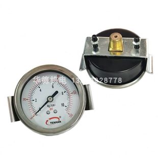 轴向带支架2.5 气压表10kg面板安装 4PT TENHAN 压力表60mm