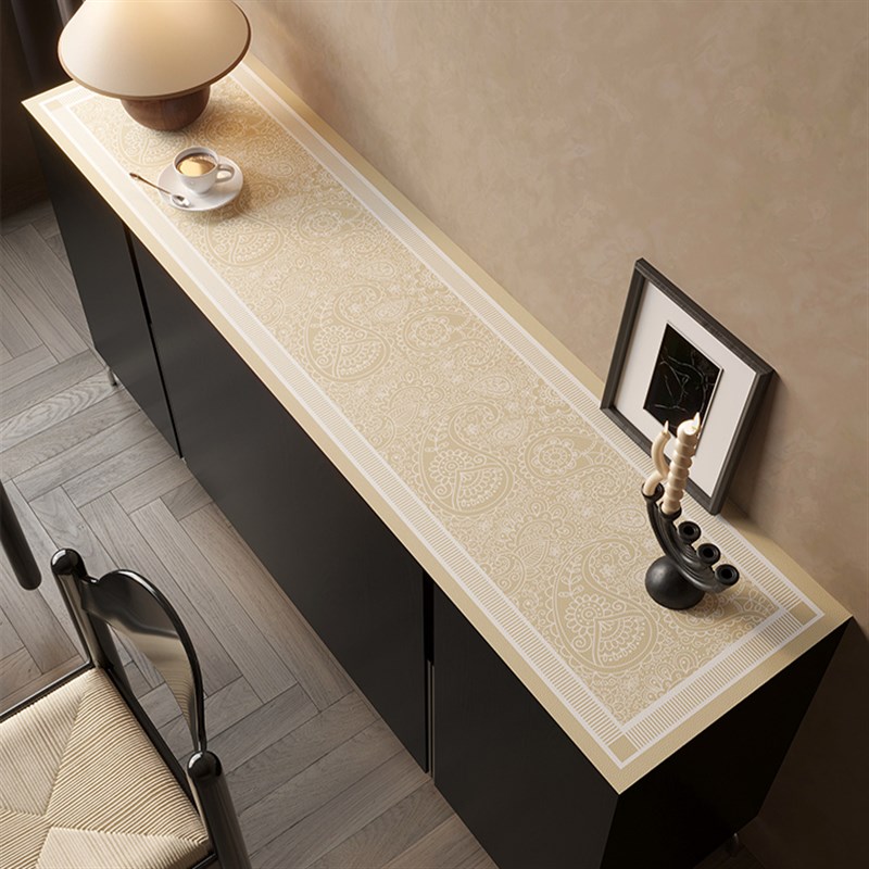 法式轻奢餐边柜垫桌垫防水防油耐脏免洗可M裁剪桌布电视柜保护垫