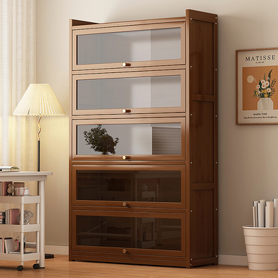带门书柜书e架落地简约客厅小型收纳柜子家用分层置物柜转角储物