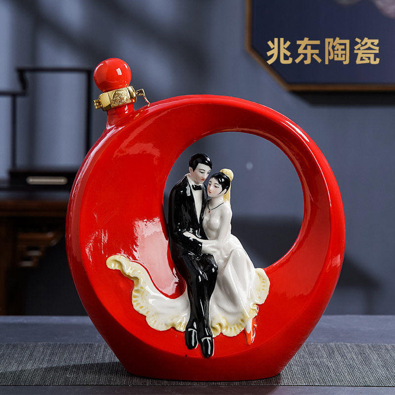 3斤装景德镇陶瓷酒瓶酒坛酒罐密封泡酒瓶酒壶酒具婚庆创意酒瓶