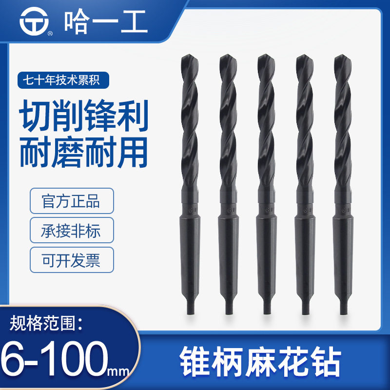 哈一工高速钢锥柄麻花钻头HSS莫氏车床钻床钻头50 60 75 80 90mm