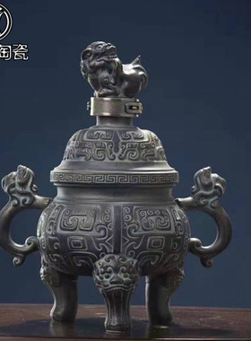 景德镇陶瓷泡酒瓶 四斤装伺马鼎密封酒坛 4斤装仿青铜器陶瓷酒罐