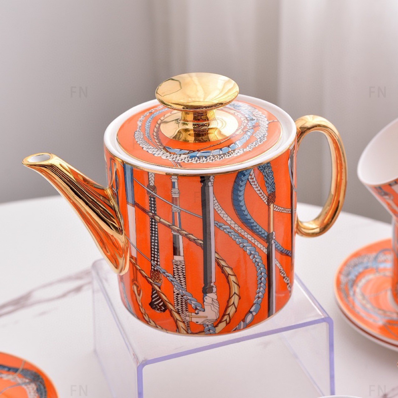 欧式轻奢描金下午茶办公司咖啡杯权仗骨瓷碟子乔迁结婚礼品