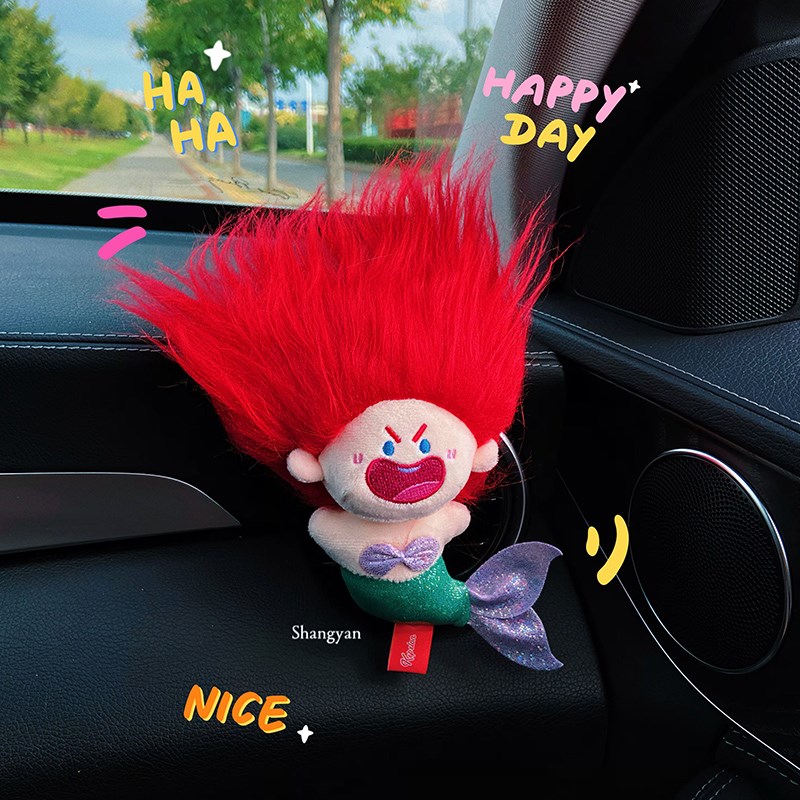 汽车饰品摆件2023新款网红美人鱼娃娃H车载空调出风口车内装饰品