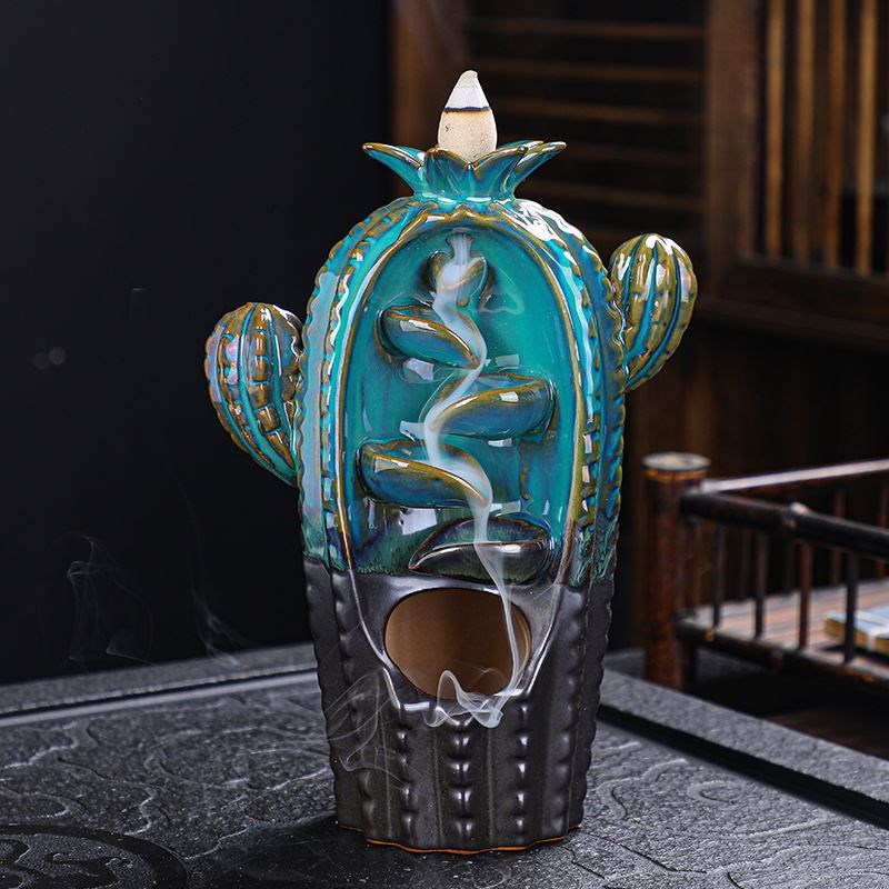 香炉家用室内香薰炉檀香薰香炉茶道创意摆件禅意陶瓷X大号倒流香