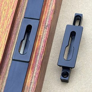 hopo推拉门锁钩锁扣移门钩锁阳台门配件勾座搭扣卡扣黑色单点锁座