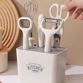 厨房小工具神器套装 家用不锈钢水果刀削皮器剪刀宝宝辅食工具组合