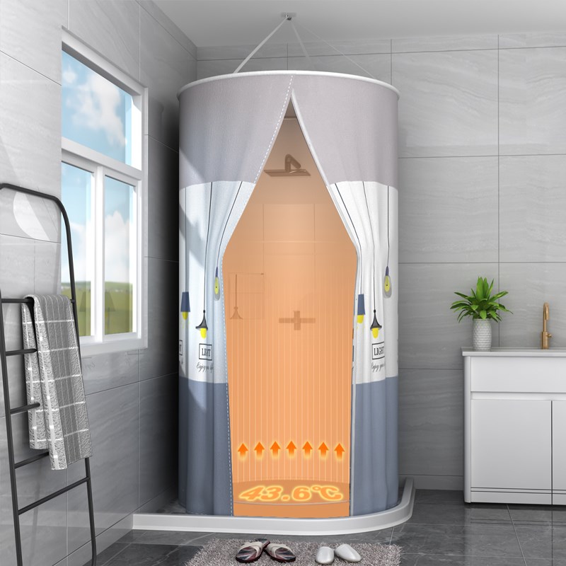 2EIE浴室浴帘防水布卫生间洗澡帐浴罩浴帐冬天家用保温罩保暖浴照