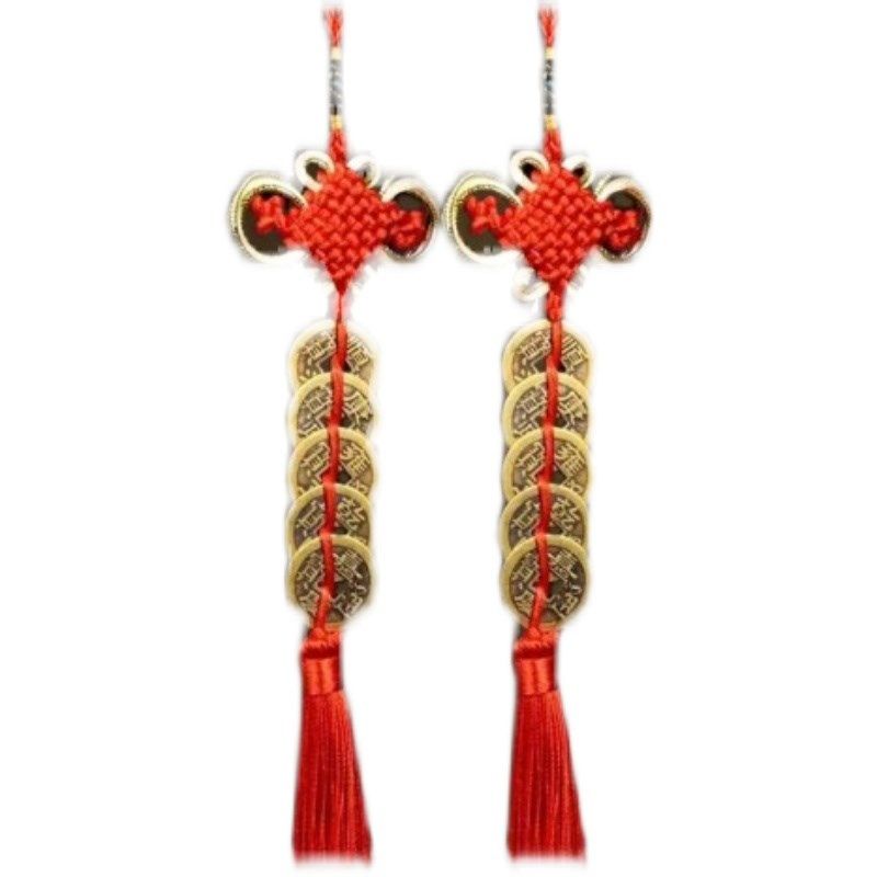 纯铜五帝钱挂件葫芦六帝铜钱挂件挂饰镇家宅之宝纯铜汽车饰品摆件