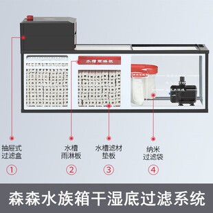 森森鱼缸干湿分离盒水族箱底过滤升级改装双层抽屉防溢流配件