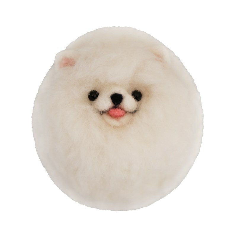 数绵羊羊毛毡戳戳乐diy手工材料包 萨摩耶狗狗猫咪毛球玩偶挂件