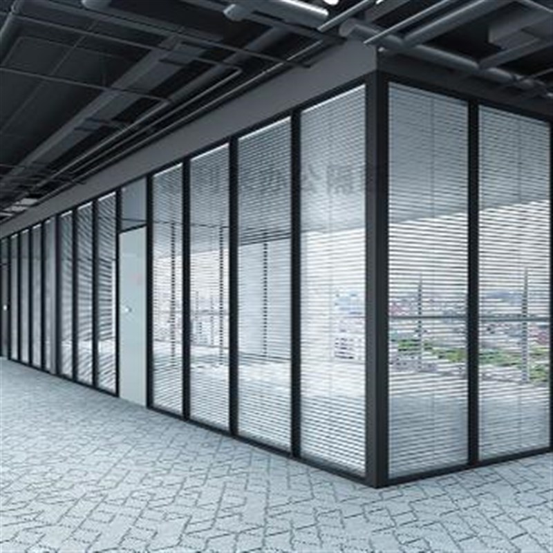 重庆专业定制办公室玻璃隔断单双玻璃高J隔断隔间铝合金百叶隔断
