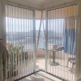 亚克力透明玻璃水晶板折叠门客厅铝合金商铺室内厨房楼梯隔断门厂