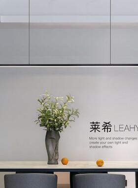 全铜黑色极简餐厅吊灯北欧现代岛台吧台餐桌办公室一字长条吊灯