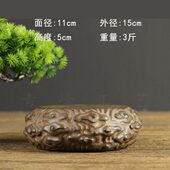 仿古老石头旧石墩青石雕刻摆件 茶台壶垫菩萨香炉底座 祥云石鼓