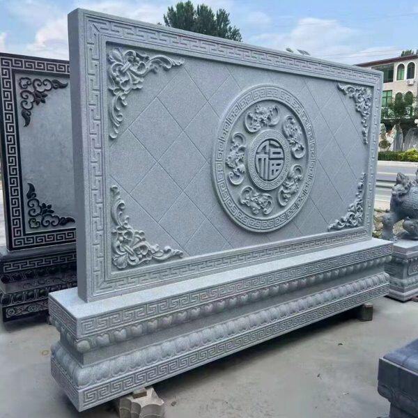 石雕浮雕壁画青石汉白玉地雕背景墙庭院玄关福字影壁墙装饰画摆件