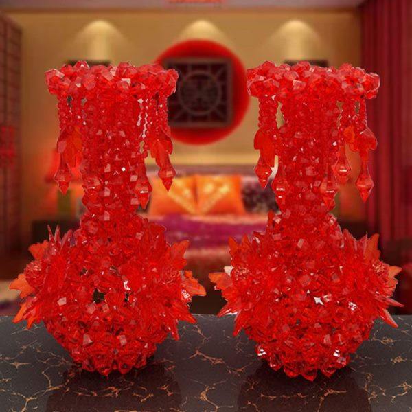 手工串珠结婚大花瓶北欧风吊坠成品创意客厅家居装饰节日摆件精致