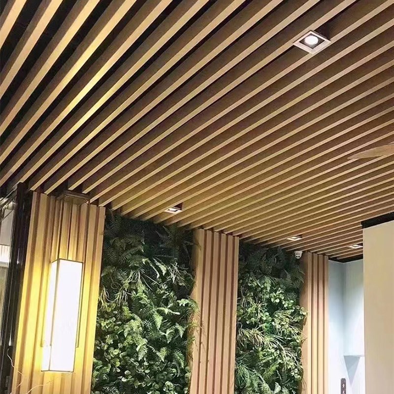 ll木纹铝方通吊顶材料U型槽铁方通办公室装饰格栅天花板自装铝