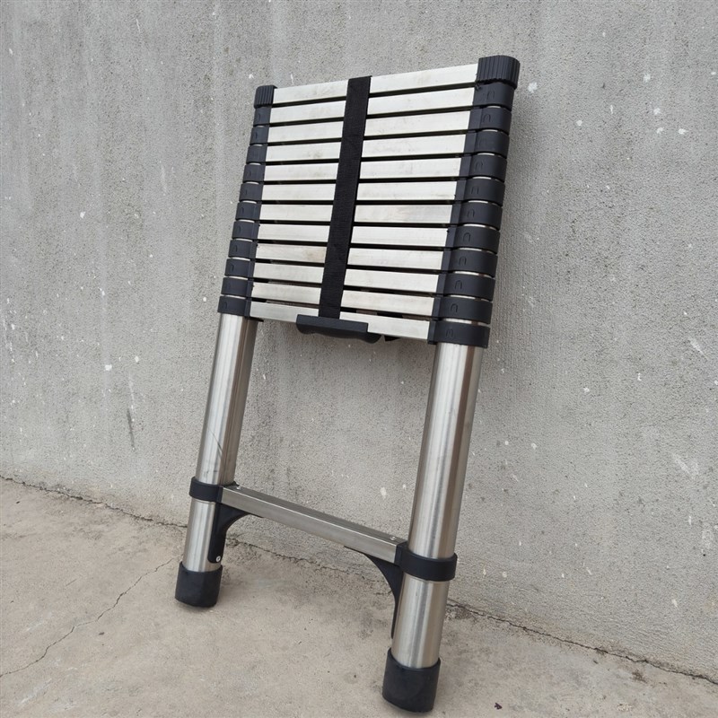 stainless steel telescopic ladder不锈钢伸缩梯子3.8米竹节升降