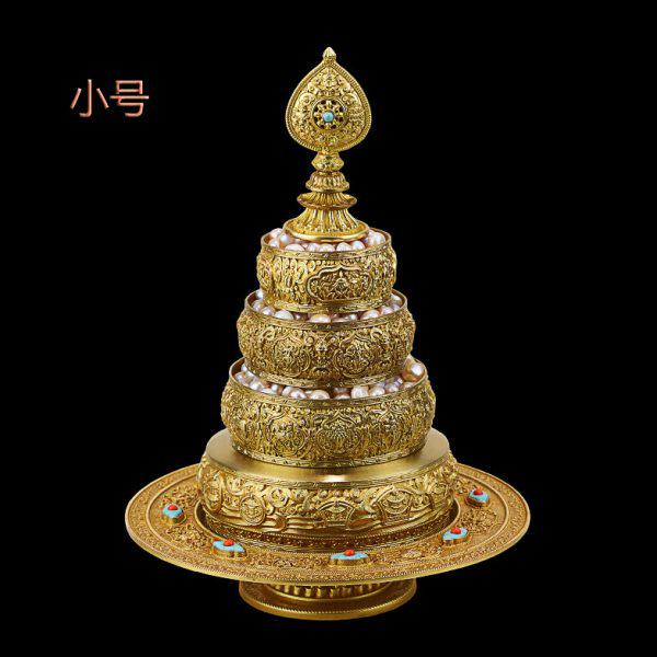 松吉仓 慧宝密宗产品曼扎配托盘 37供修法供品佛具纯铜供曼扎小号