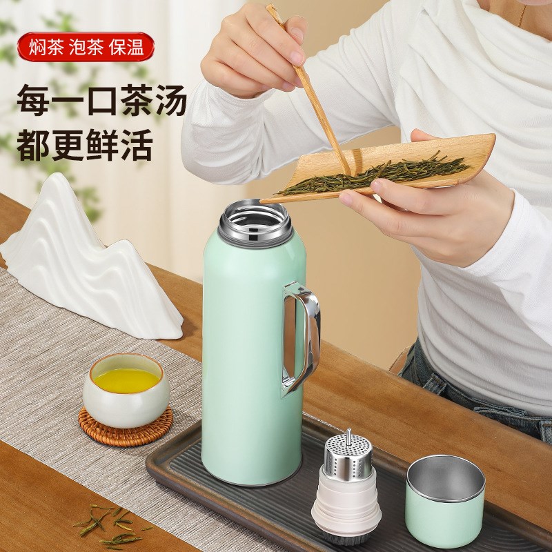 传家壶316机械智能温显合金手提焖茶壶不锈钢茶水分离保温壶家用
