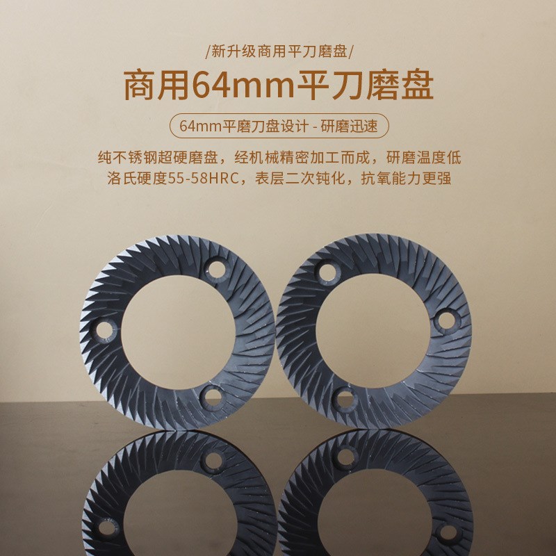 进口64mm平刀磨盘 飞马900A/HC600/乐呵呵/MAZZER mini磨豆机刀盘