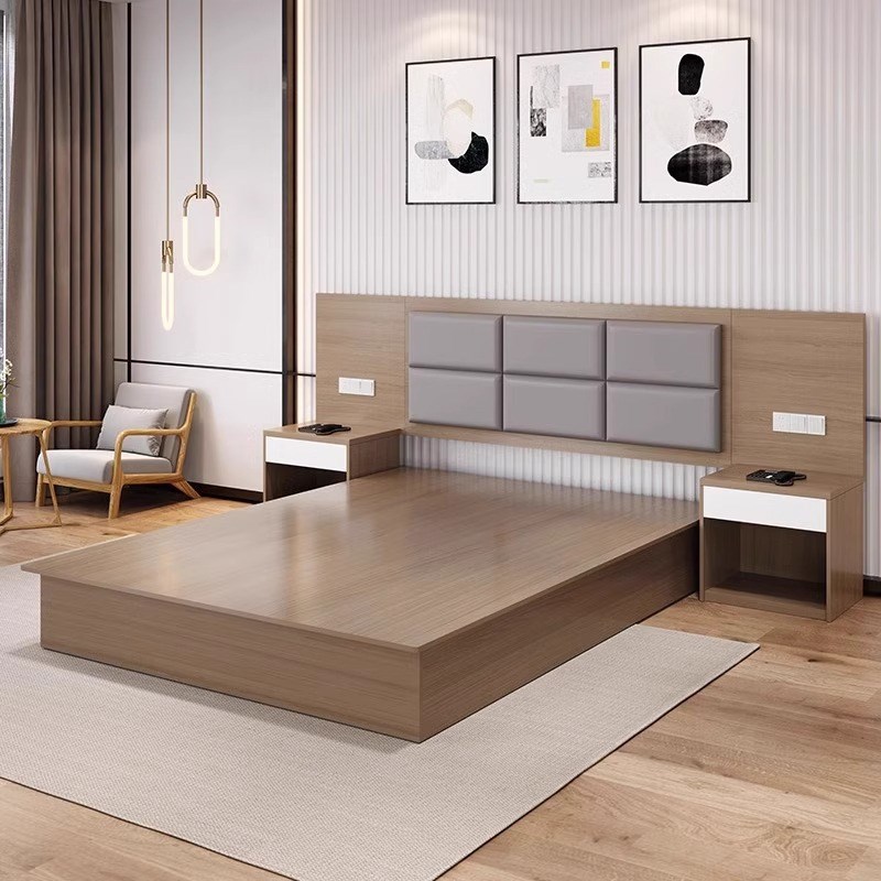 酒店式公寓大床民宿双床汉庭全季可以宾馆家具标间全套客房床&!