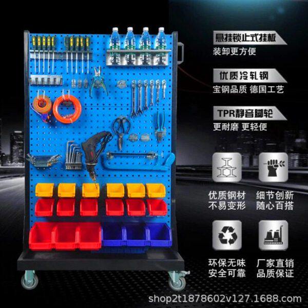 五金工具架展示架面双面物料置物架工具货架移动电动工具整理架