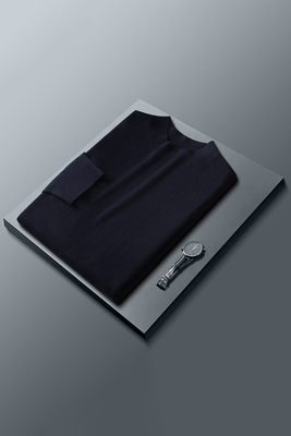 100%纯山羊绒衫男半高领毛衣宽松针织打底【精纺薄款巨暖羊绒衫