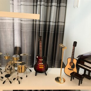 镀金架子鼓模型披头士滚石杰克逊爵士鼓模型摆件迷你乐器模型摆件