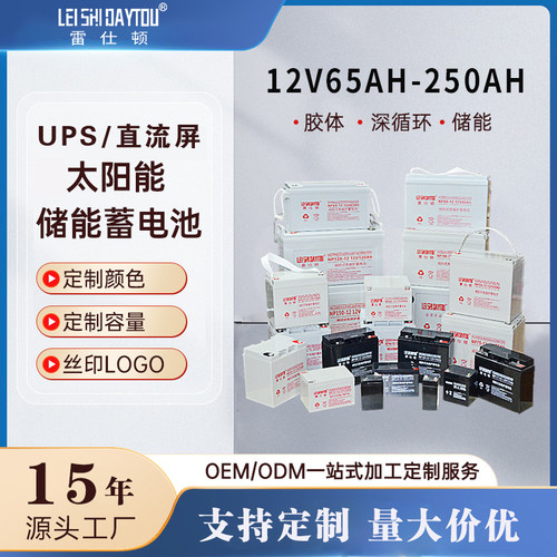 雷仕顿12V65AH100AH200AH太阳能胶体UPS直流屏铅酸免维护蓄电池