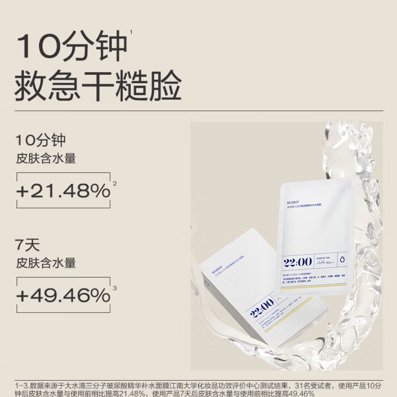 【限时好价】 大水滴 三分子玻贴片面膜