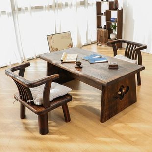中式禅意茶桌实木榻榻米毛笔矮书桌学生写字大板桌书法仿古国学桌