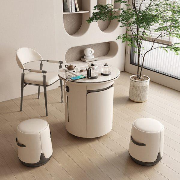 轻奢阳台可移动小茶台家用小型茶车边柜岩板现代圆形茶桌椅组合,住宅家具,家用茶台/茶桌,淘宝优惠券,粉丝福利购,淘宝优惠卷