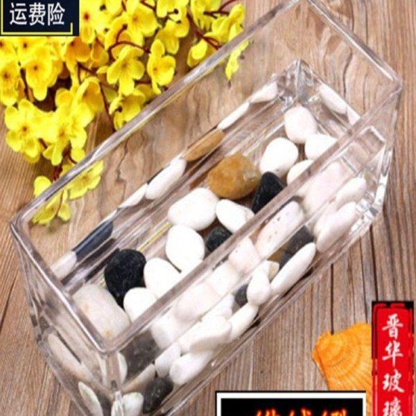 加厚桌面透明玻璃花瓶长方形大号鱼缸水培郁金香花盆欧式造景容器,家居饰品,花瓶,淘宝优惠券,粉丝福利购,淘宝优惠卷