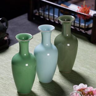 龙泉青瓷花瓶简约花器创意客厅装饰中式高档陶瓷水培花插小摆件