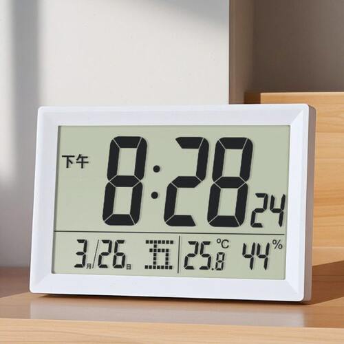 数字时钟表摆桌面电子钟大屏台式时间日期显示温湿度电池挂墙带秒