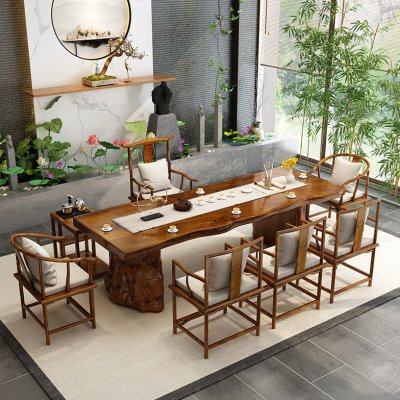 功夫茶几实木茶桌椅组合老板公室新中式大板桌原木茶桌禅意茶台,商业/办公家具,茶台/茶桌,淘宝优惠券,粉丝福利购,淘宝优惠卷