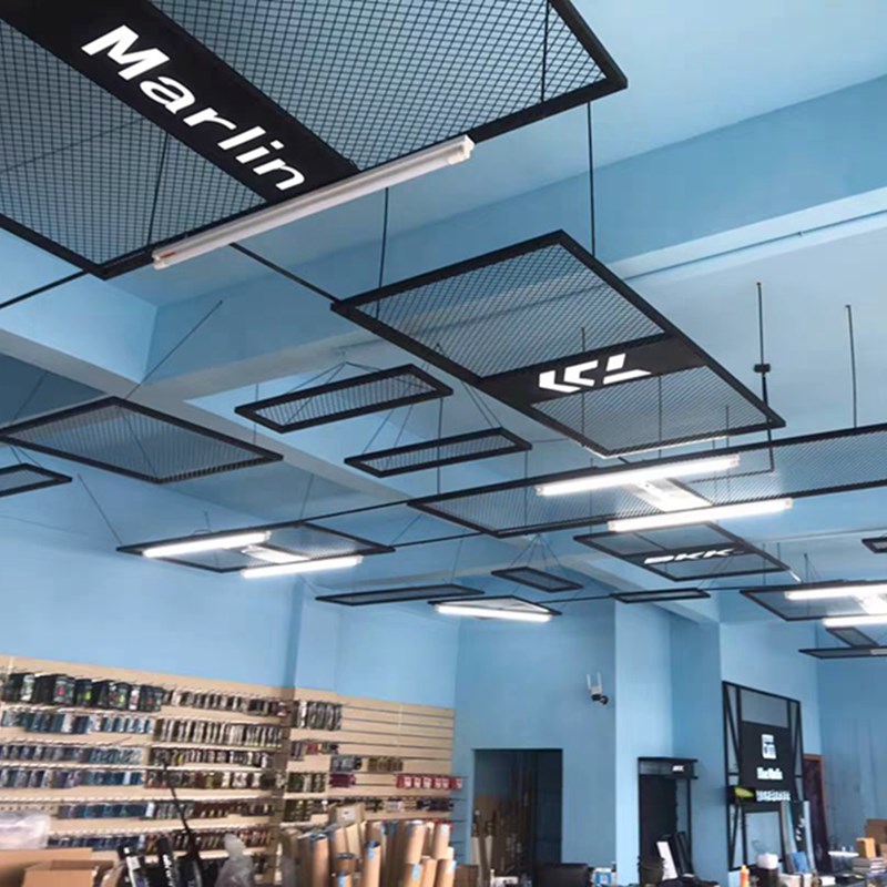 铁艺网格网片工业风墙面装饰铁网格隔断吊顶菱形架板顶框顶面镂空