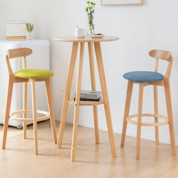 实木北欧奶家用小圆桌子简约阳台咖啡厅椅脚凳组合茶店酒吧台,商业/办公家具,酒吧桌,淘宝优惠券,粉丝福利购,淘宝优惠卷