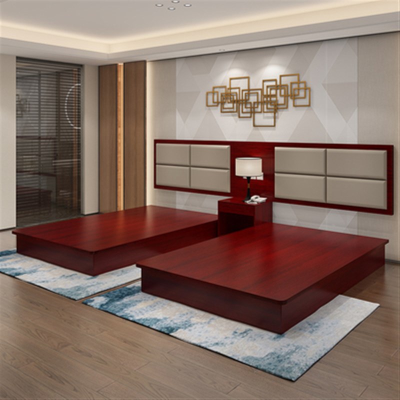 酒店床定 制宾馆家具单标间床全套民宿公寓客房快捷旅馆用床