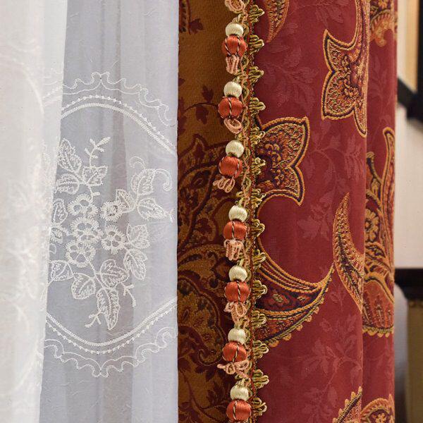 圣奇尼沙发抱枕花边珠子窗帘装饰流苏吊坠边穗丝饰品红色金色球球