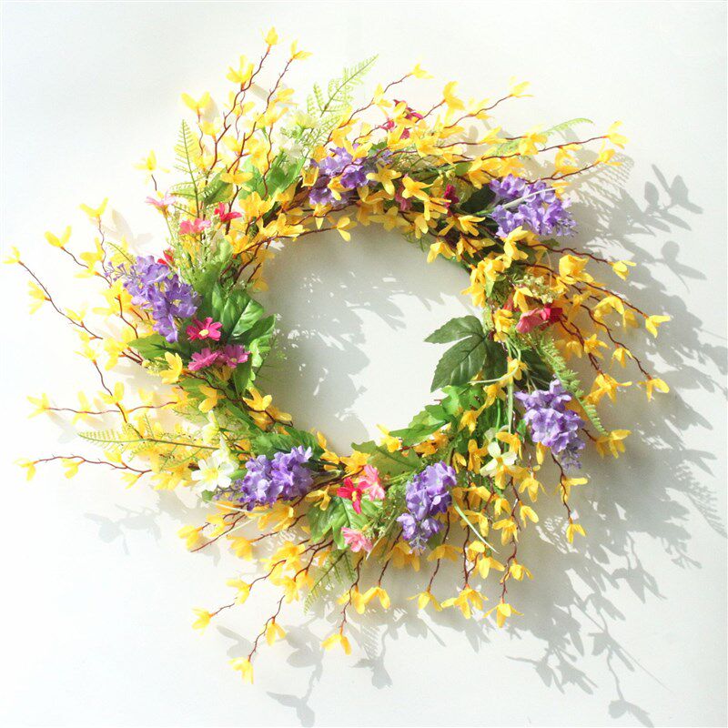 新款春天春季夏季花环门饰门环壁饰墙饰家居装饰迎春花薫衣草