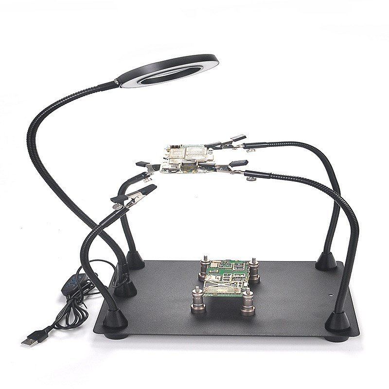 万向夹具焊接台带灯电路板维修焊接放大镜手机电子产品焊接维修架