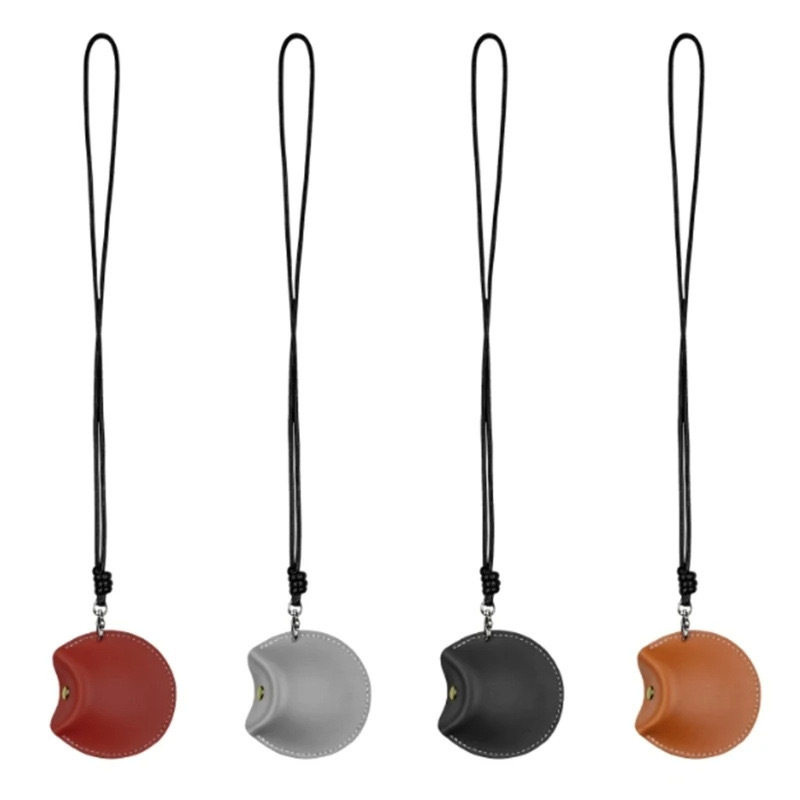 现货脖挂式有线耳机收纳包  创意挂脖小包mini圆形挂绳蓝牙耳机包