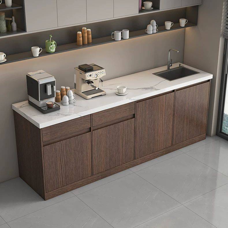 大理石水吧台简约商用家用台靠墙茶水吧咖啡公司料理台操作切洗台