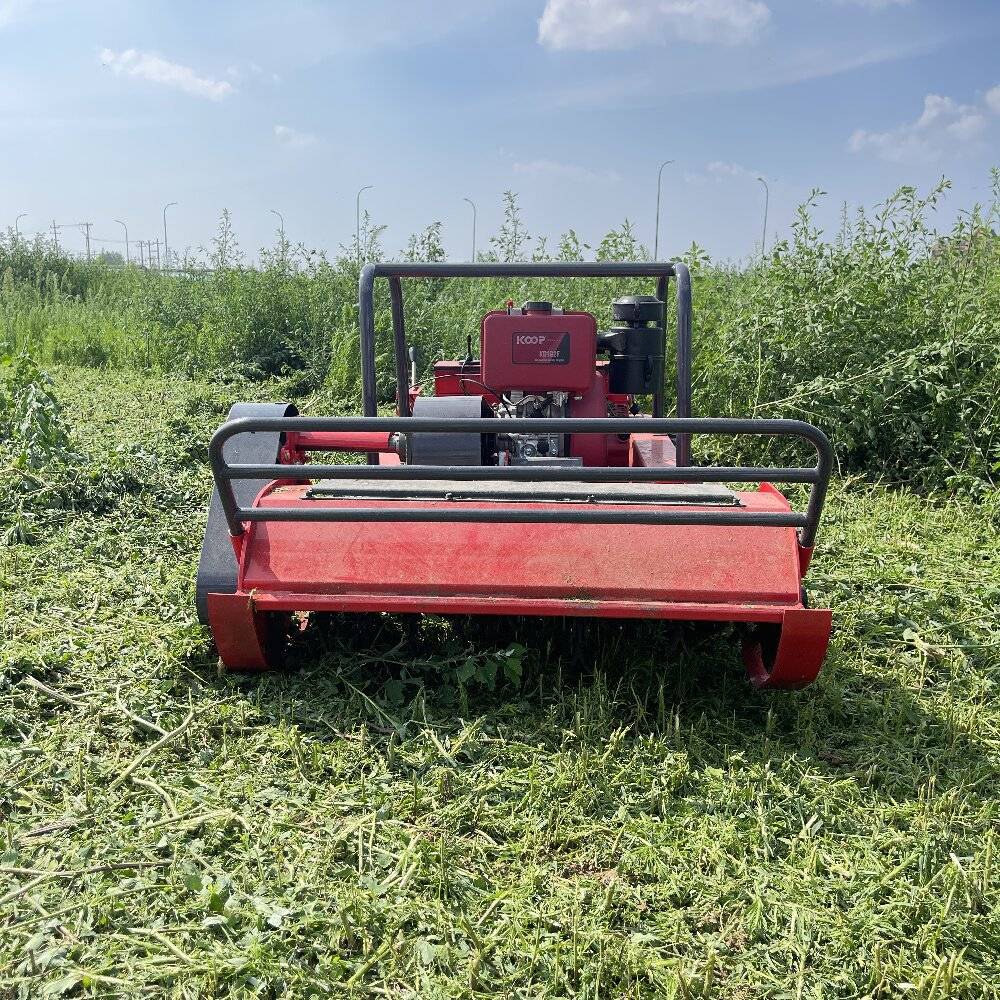 智能遥控全地形割草机 1米柴油钢丝缠绕履带式割草机